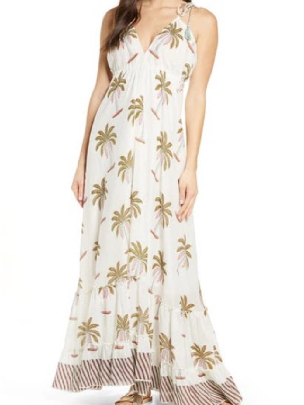 Roller Rabbit cotton and silk maxi dress swim cover, M